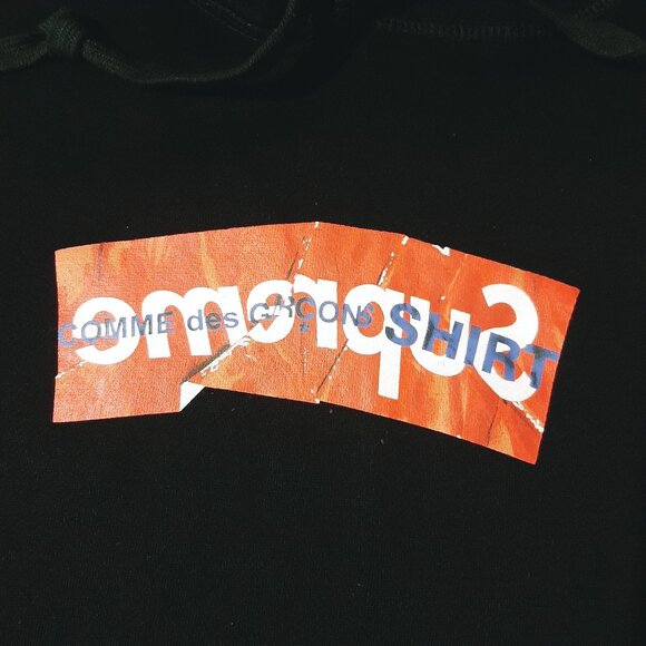 Supreme x Comme des Garcons SHIRT Box Logo Hoodie sweatshirt SS 17 Black Size XL - Picture 3 of 16